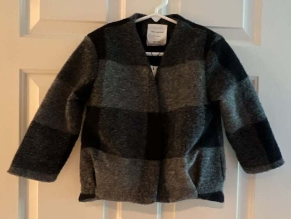 Zara Knitwear Plaid Wool Blend Jacket Size 5/110cm‎